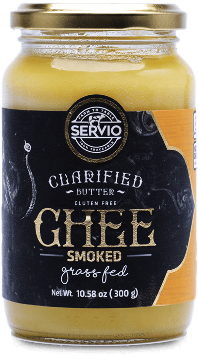 Servio Grass Fed Non-GMO Traditional Ghee Clarified Butter, 10.58 oz Jar